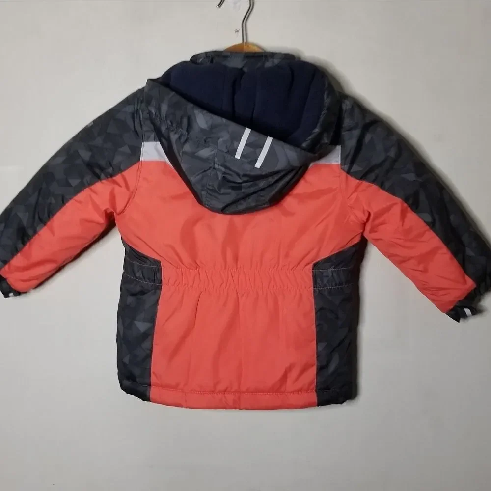 Kids coat coral color winter snow size 3T hooded warm